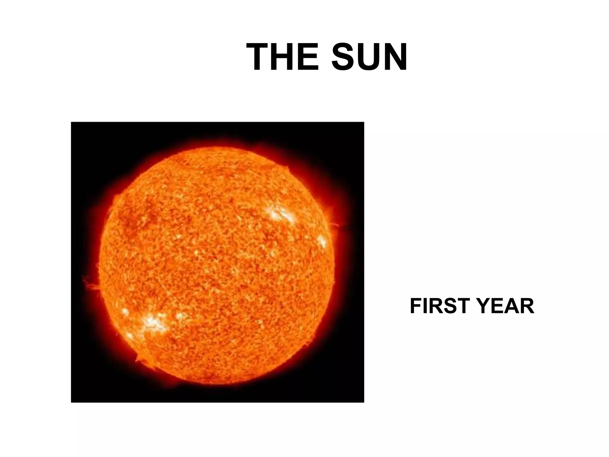 THE SUN
FIRST YEAR