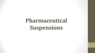 Pharmaceutical
Suspensions
1
 