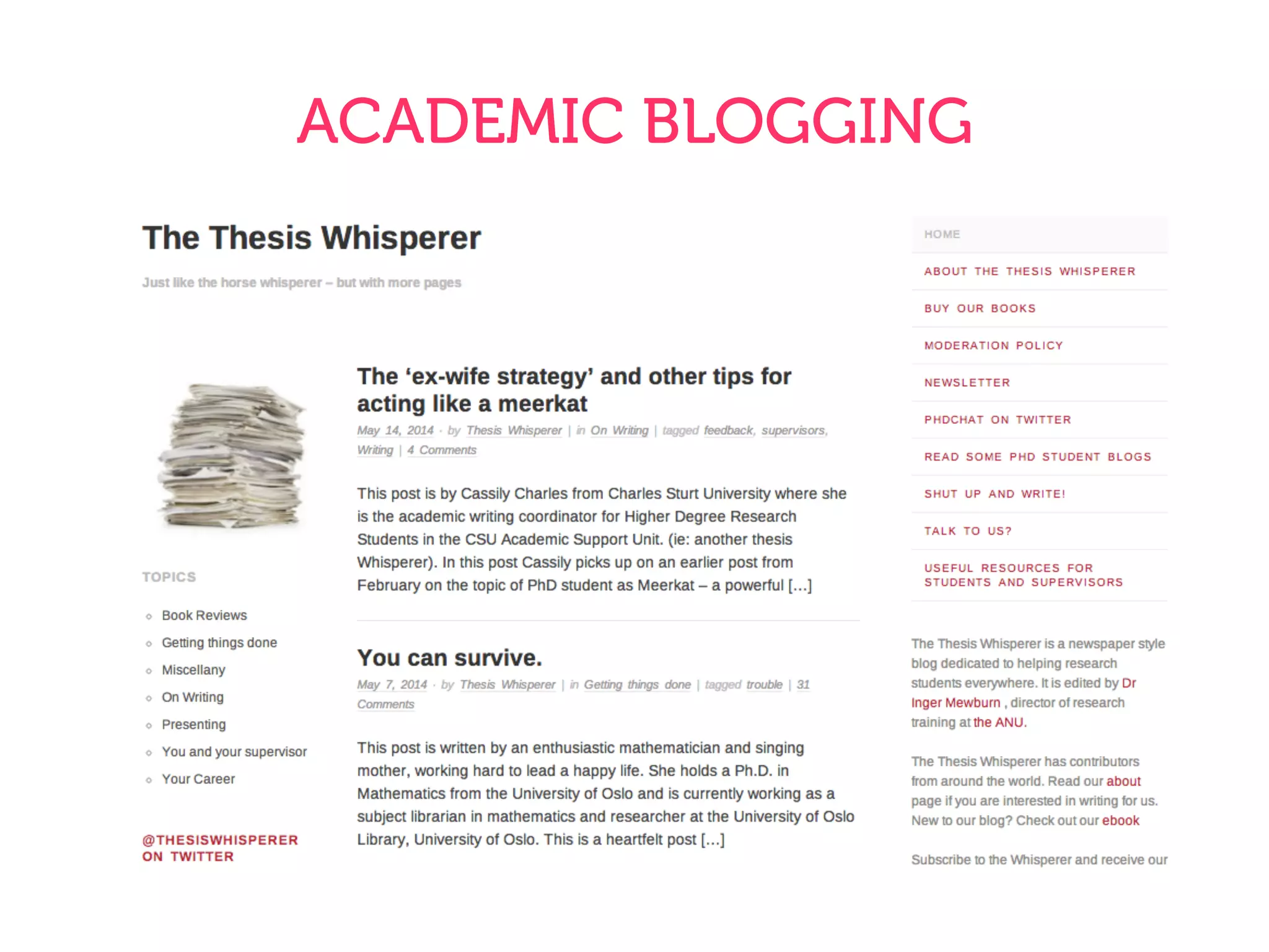 ACADEMIC BLOGGING
 