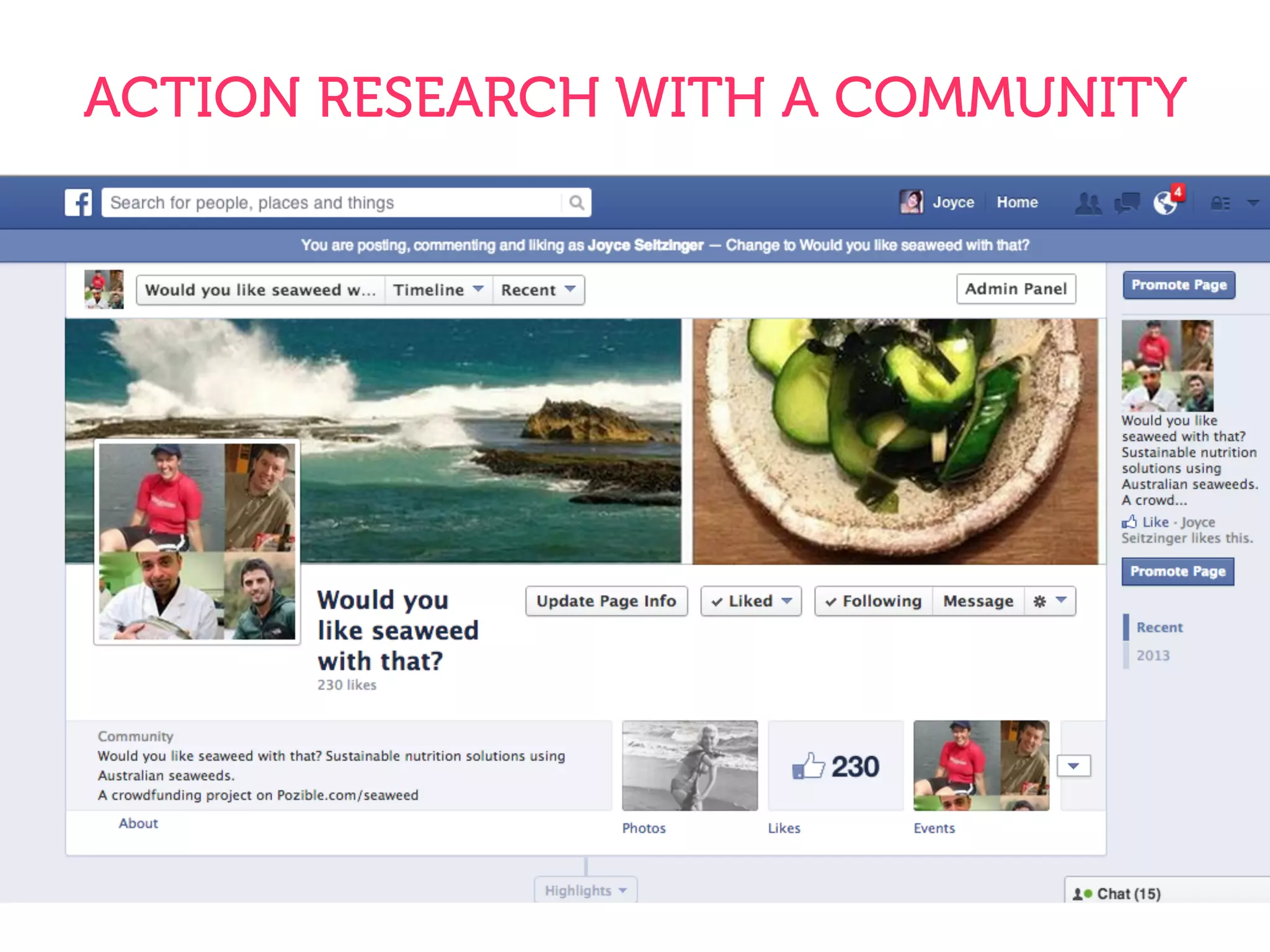 ACTION RESEARCH WITH A COMMUNITY
 