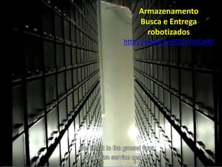 Armazenamento
Busca e Entrega
robotizados
http://youtu.be/ESCxYchCaWI
 