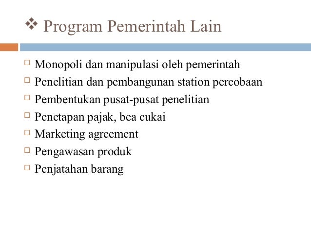 Kebijakan Pemerintah Dalam Pembangunan Pertanian