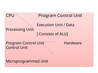 Comprehensive Overview of CPU Subsystems and Control Units in Computer ...