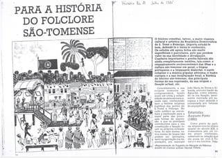 Para a "História do Folclore São-Tomense" de António Ambrósio, de 1985