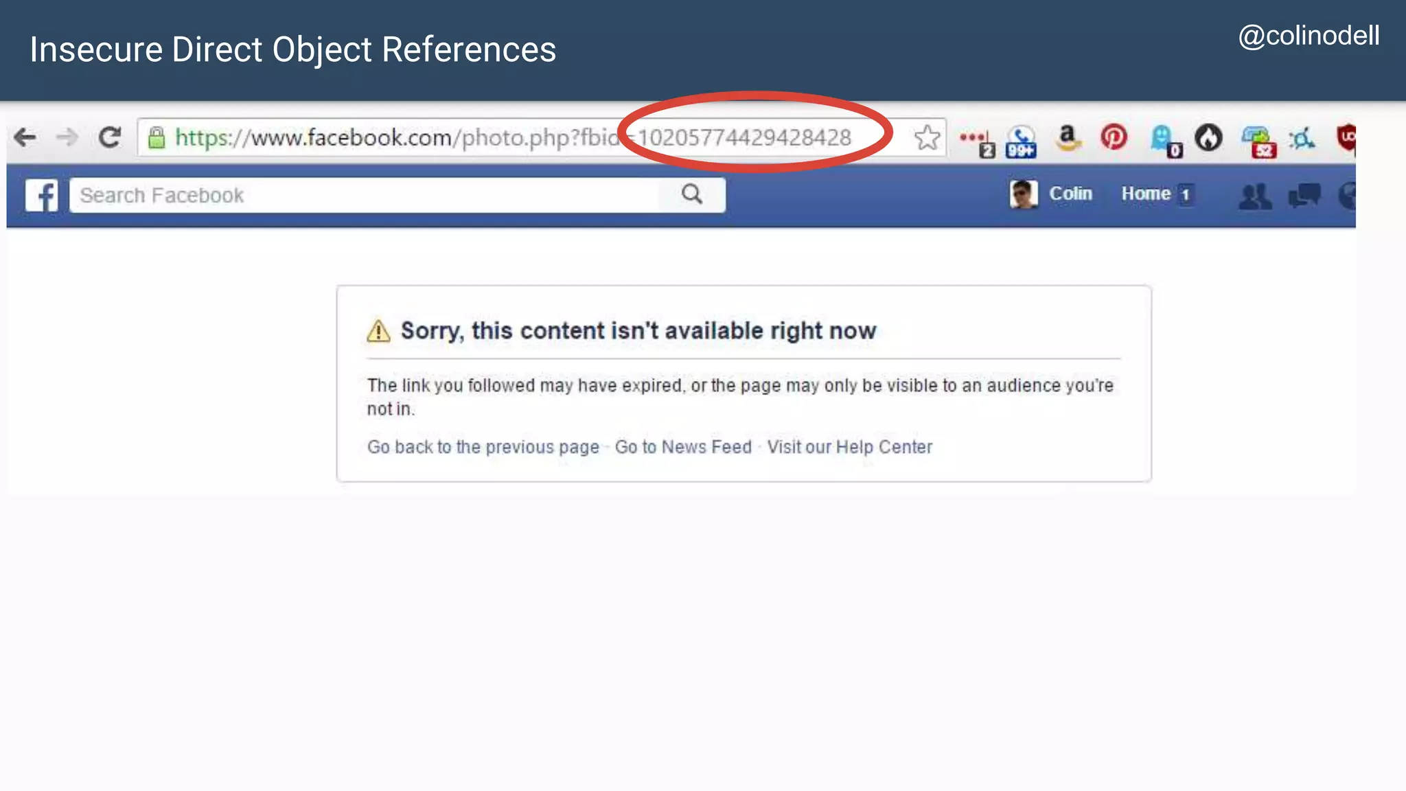 Insecure Direct Object References @colinodell 