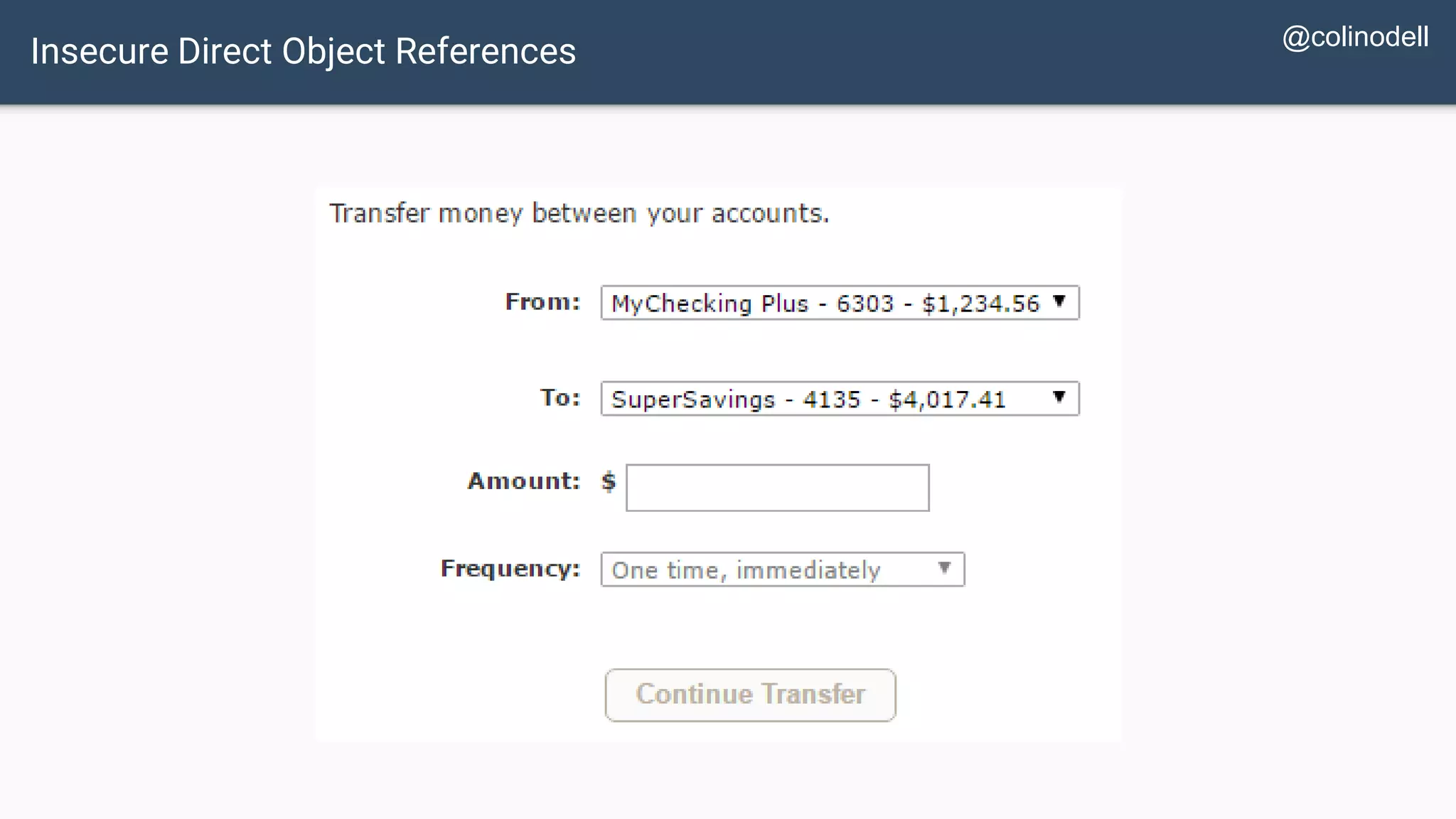 Insecure Direct Object References @colinodell 
