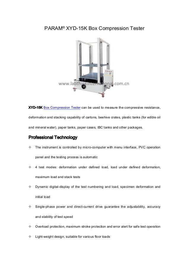 Xyd 15 k box compression tester