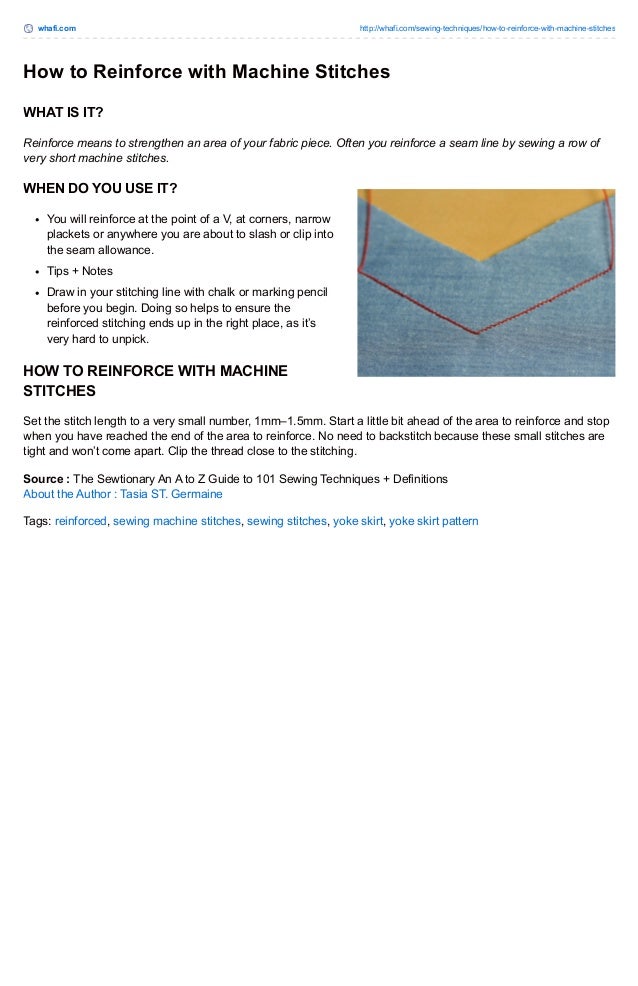 How to reinforce with machine stitches