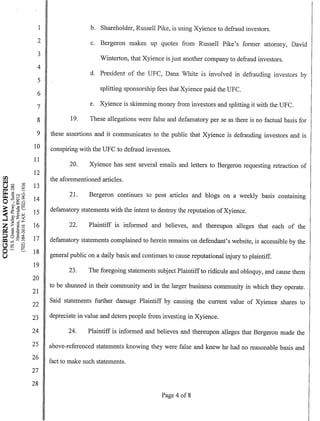 Initial Xyience Lawsuit Against Rich Bergeron