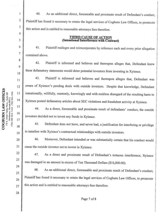 Initial Xyience Lawsuit Against Rich Bergeron