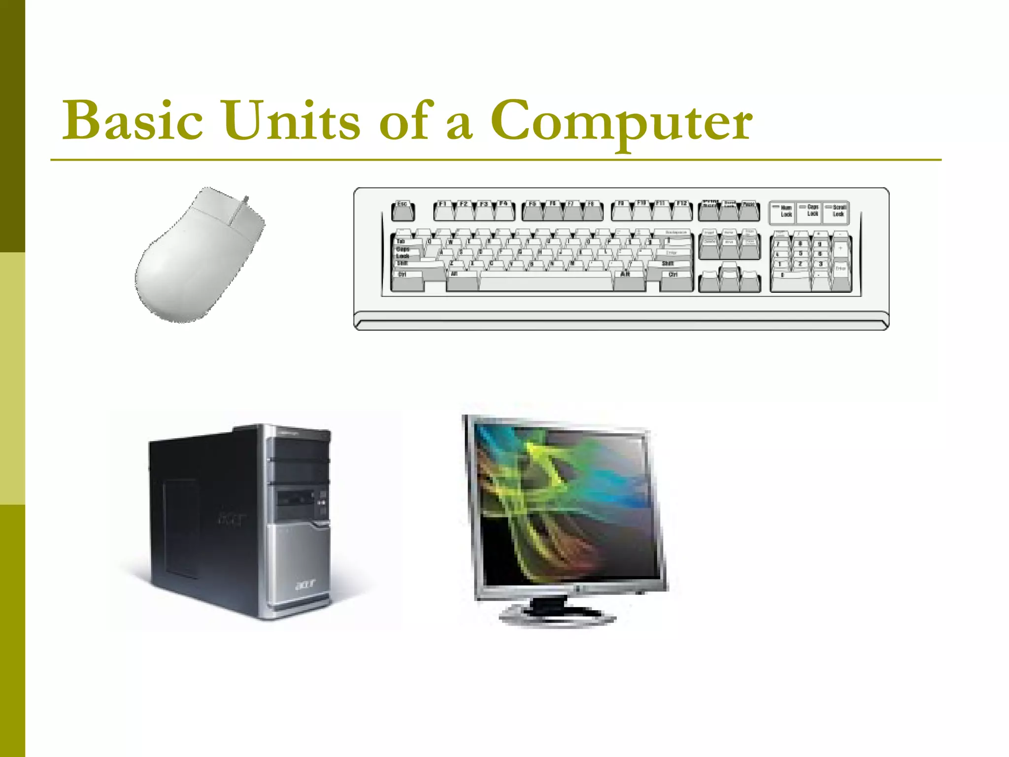 Basic Units of a Computer 
 