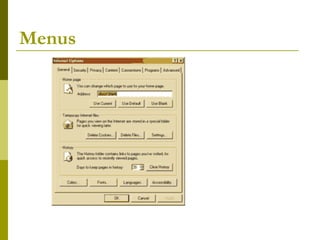 Menus 
 