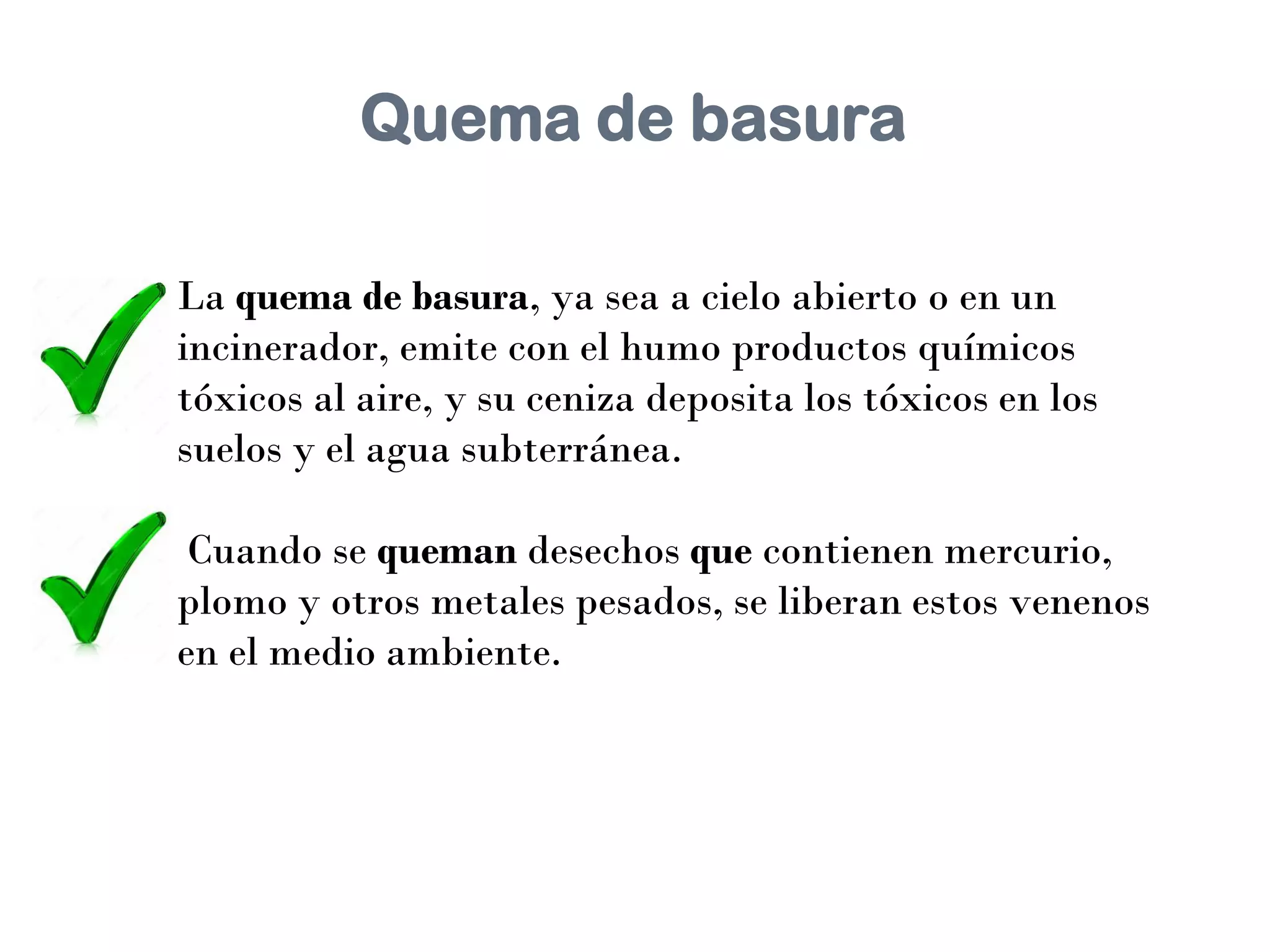 Presentación quema de basura y medio ambiente | PDF