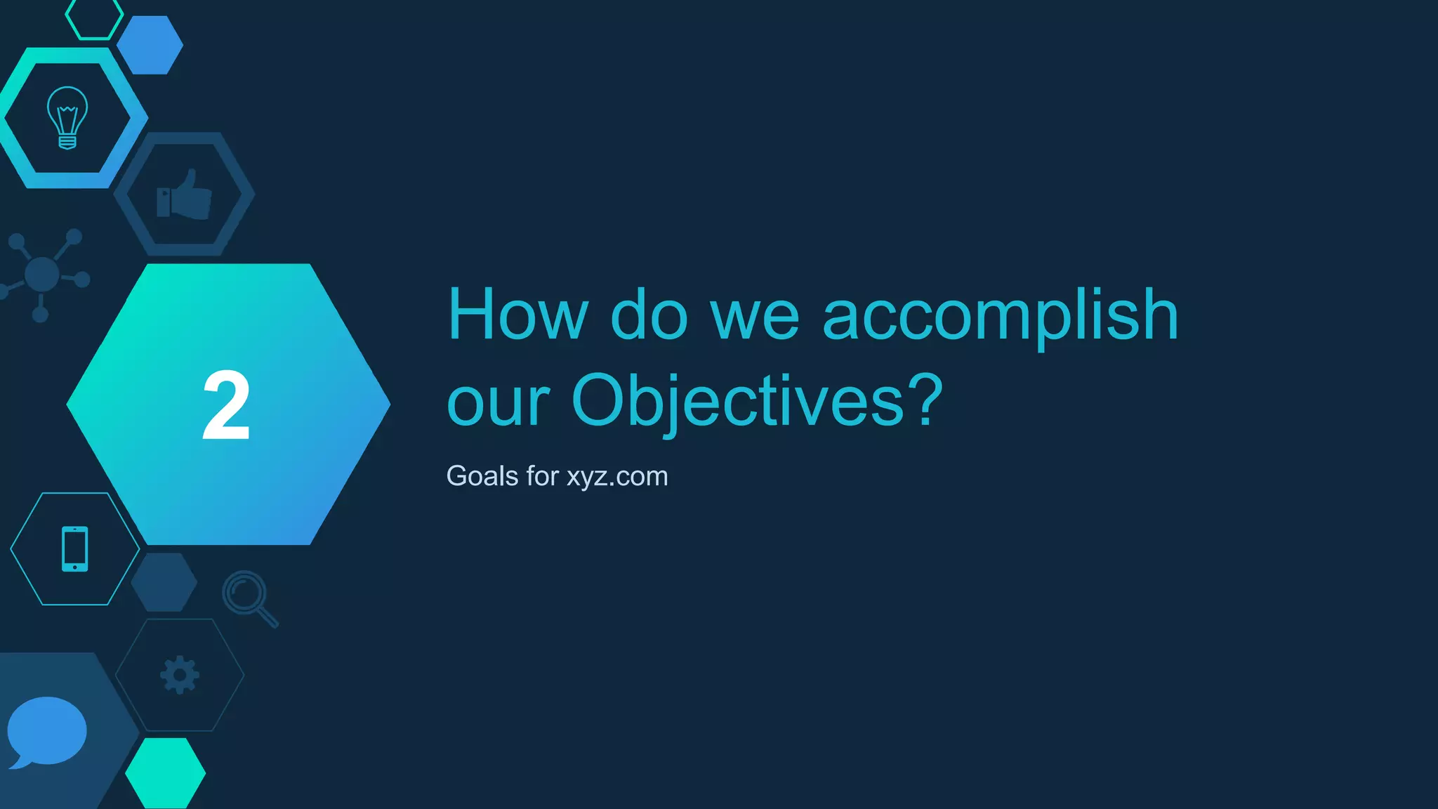 How do we accomplish
our Objectives?
Goals for xyz.com
2
 