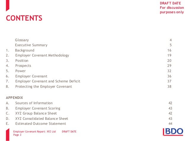 Sample Employer Covenant Report