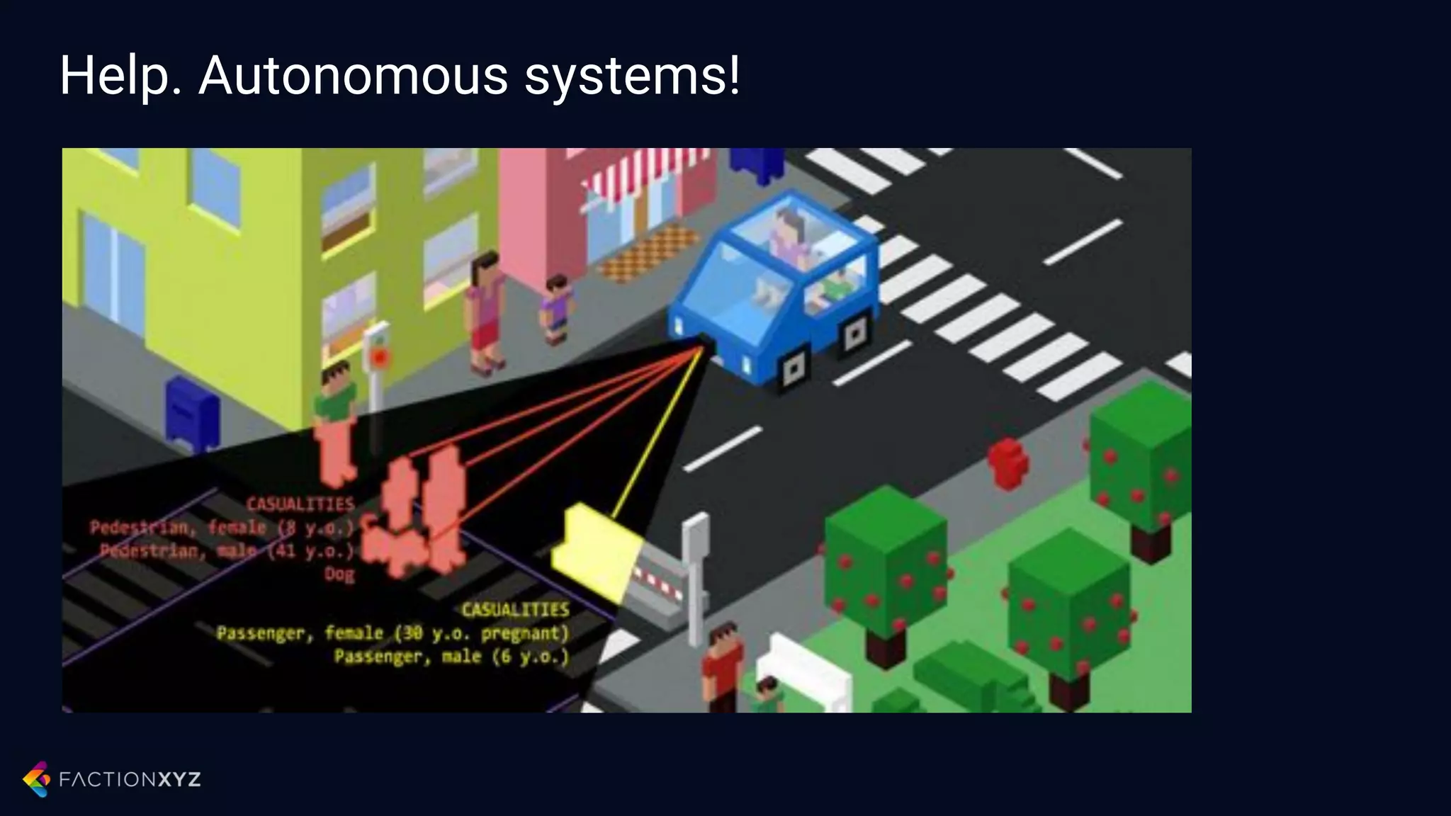Morality systems. An
answer to deep cyber
security challenges
Morality. Morality systems are required to keep A.I.
systems in check and provide a framework to match with
desirable outcomes.
Survivability. Even when an autonomous system is
hacked, we expect these degraded systems to be able to
still make potentially moral decisions by themselves.
 
