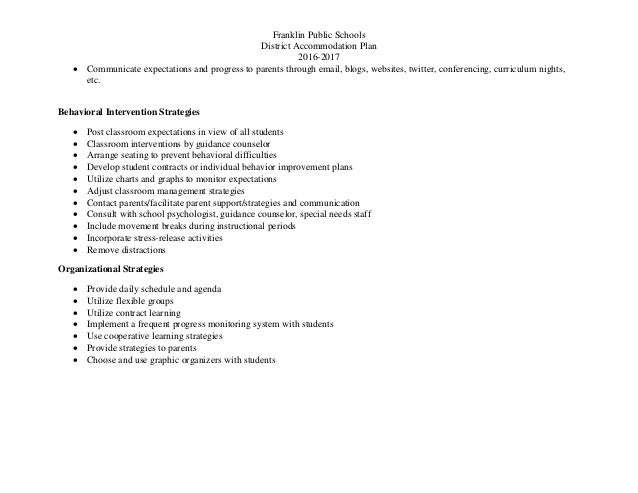 behavior improvement plan