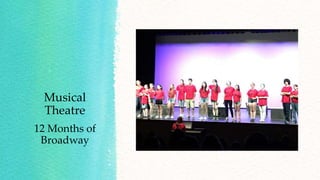 Musical
Theatre
12 Months of
Broadway
 