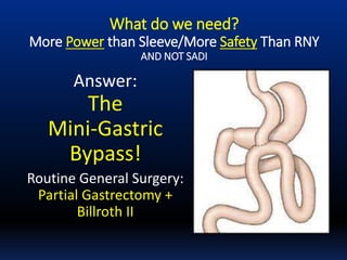 Intro to Mini-Gastric Bypass (Dr Rutledge) Why? + MGB v Sleeve | PPTX
