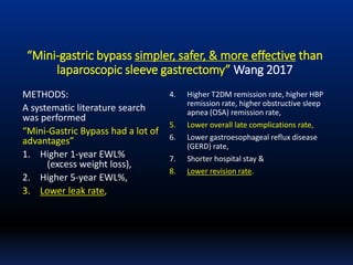 Intro to Mini-Gastric Bypass (Dr Rutledge) Why? + MGB v Sleeve | PPTX