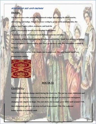 Rococ Simple clothing and prints of renaissance, baroque and rococo time period | PDF