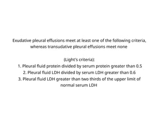 causes of pleural effusion and treatment | PPTX