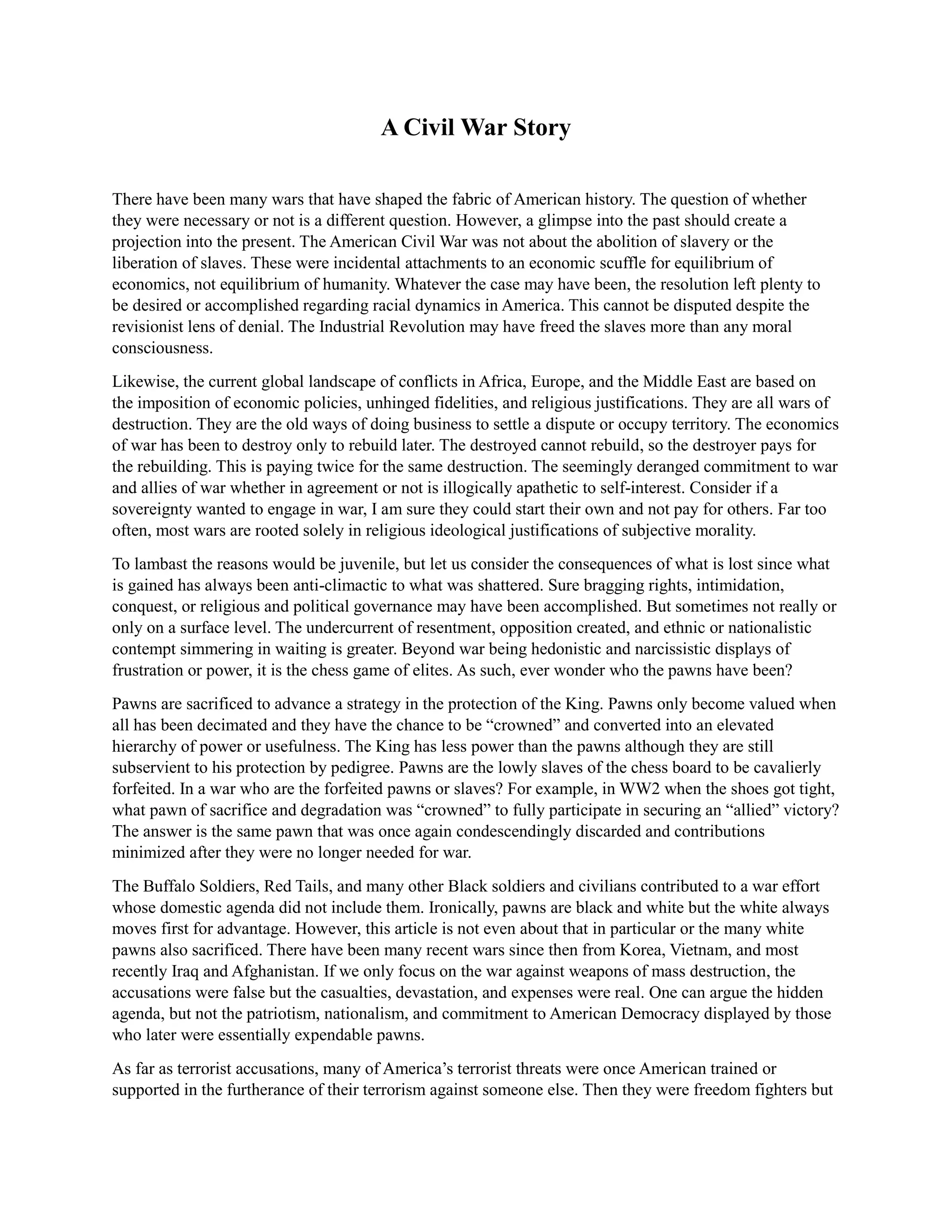 A Civil War Story | DOCX