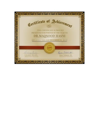        مقصود حسنی کی علمی و ادبی خدمات  کی  فہرست  اور درجہ بندی