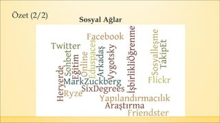 Özet (2/2)
Sosyal Ağlar
 