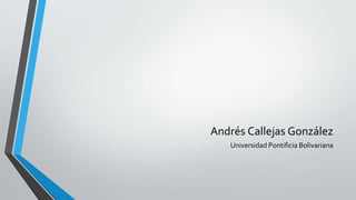 Andrés Callejas González
Universidad Pontificia Bolivariana
 