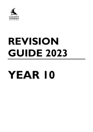 REVISION
GUIDE 2023
YEAR 10
 