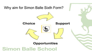 Why aim for Simon Balle Sixth Form?
 