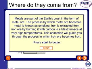 © Boardworks Ltd 20125 of 9
Where do they come from?
 