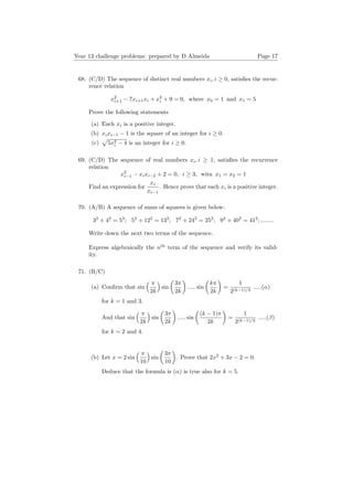 Year 13 challenge mathematics problems 107 | PDF
