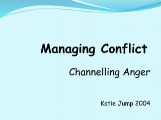 Channelling Anger
Katie Jump 2004
 