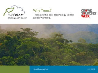 Why Trees?
Trees are the best technology to halt
global warming.
Crowd Sourcing Week 24/11/2016
 