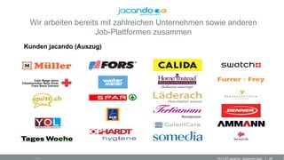 201511-DT jacando_sharecon.pptx
Wir arbeiten bereits mit zahlreichen Unternehmen sowie anderen
Job-Plattformen zusammen
Kunden jacando (Auszug)
•  Quelle: jacando
 
