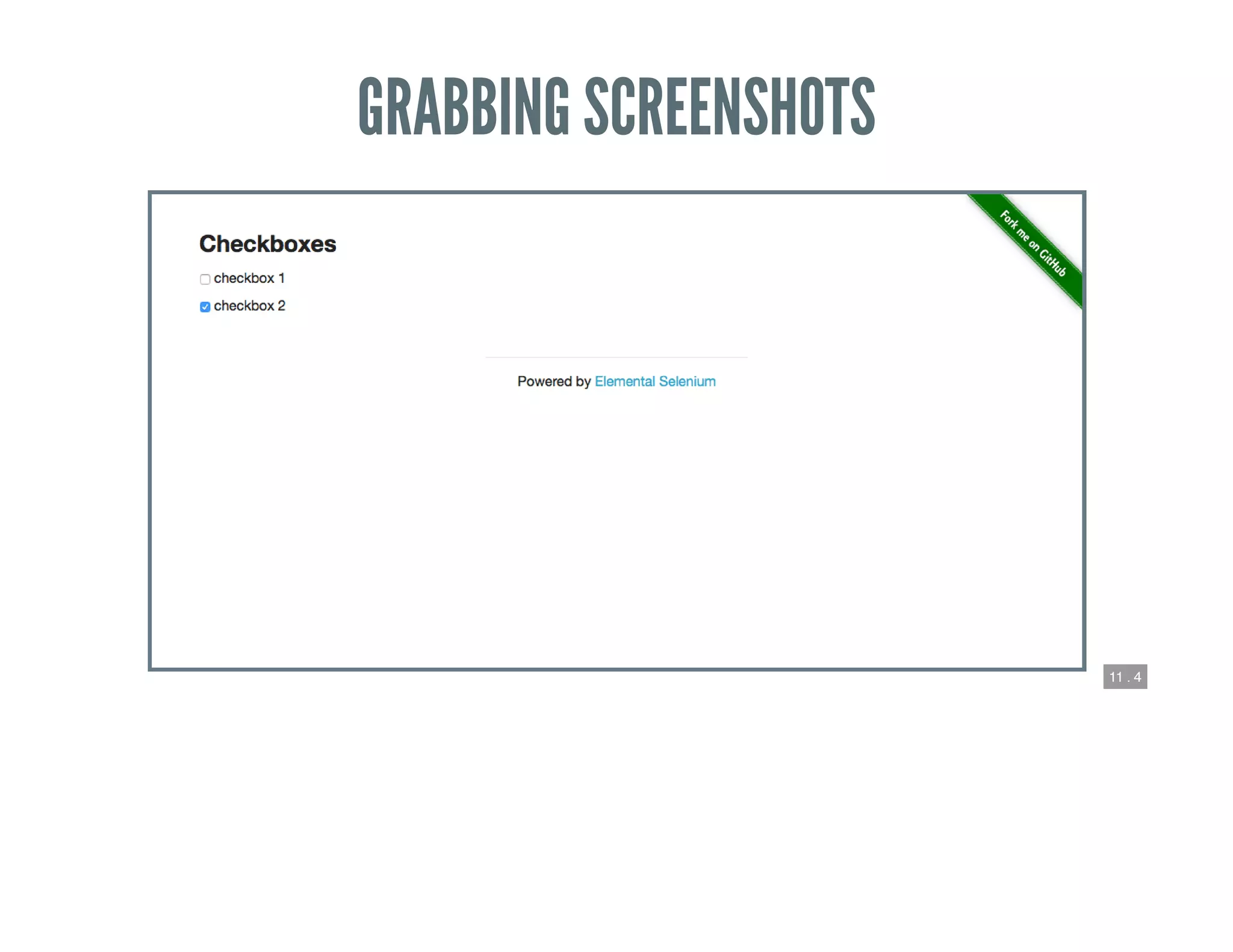 11 . 4
GRABBING SCREENSHOTS
 