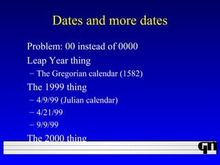 Y2k presented at Towson University December 1998 | PPT