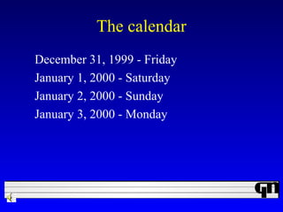 Y2k presented at Towson University December 1998 | PPT