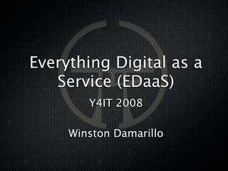 Everything Digital as a
   Service (EDaaS)
        Y4IT 2008

     Winston Damarillo
 
