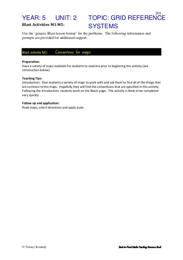 Grid reference worksheet