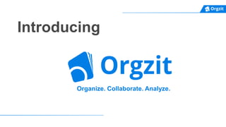 Introducing
Organize. Collaborate. Analyze.
 