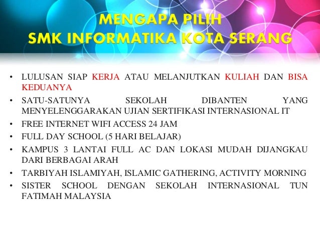 Profil SMK informatika Kota Serang 2015