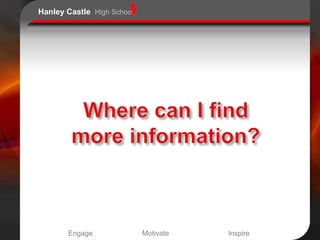 Hanley Castle High School




       Engage               Motivate   Inspire
 