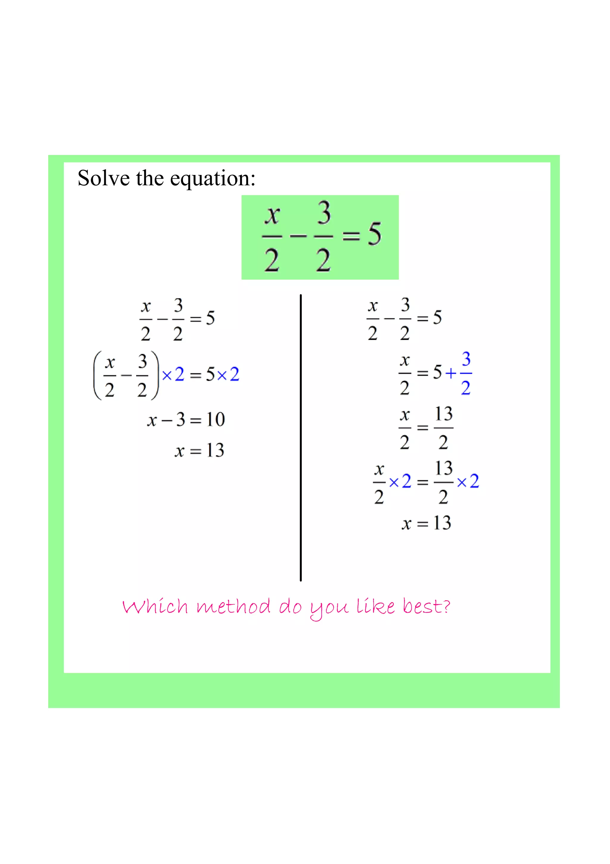 Y9 algebra 1 Linear Equations | PDF