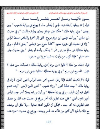 ‫ﻭﻛ‬ ‫ﺩﺟﻞ‬ ‫ﺑﻞ‬ ‫ﺧﻮﺍﺭﻕ‬ ‫ﻟﻴﺲ‬ ‫ﺍﻟﺪﺟﺎﻝ‬ ‫ﺍﻟﻤﺴﻴﺢ‬
‫ﺍﻟﺒﻨﺪﺍﺭﻱ‬ ‫ﺍﻟﻐﻔﺎﺭ‬ ‫ﻋﺒﺪ‬ ‫ﺳﻠﻴﻤﺎﻥ‬ ‫ﺍﻟﻐﻔﺎﺭ‬ ‫ﻋﺒﺪ‬ ‫ﻟﻠﺪﻛﺘﻮﺭ‬ ‫ﻟﻠﺠﺎﻥ‬ ‫ﻭﺗﺴﺨﻴﺮ‬ ‫ﺬﺏ‬
103
‫ــــــﺎء‬‫ـ‬‫ﻣ‬ ‫ــــــﻪ‬‫ـ‬‫ﺳ‬ٔ‫ر‬ ‫ــــــﺮ‬‫ـ‬‫ﯾﻘﻄ‬ ‫ــــــﻌﺮ‬‫ـ‬‫اﻟﺸ‬ ‫ــــــﻞ‬‫ـ‬ ‫ر‬ ‫ــــــﻪ‬‫ـ‬‫ﯿ‬ ‫ﻜ‬ ‫ﻣ‬ ‫ــــــﲔ‬‫ـ‬‫ﺑ‬
.
‫ﻗﻮ‬
)
‫ﻠﻬـﺎ‬ ‫ر‬ ‫ﻗﺪ‬
(
‫اﳉـﲓ‬ ‫ﺸـﺪﯾﺪ‬ ‫ﺑ‬
(
‫ﻣـﺎء‬ ‫ﯾﻘﻄـﺮ‬
(
‫ﺷـﻌﯿﺐ‬ ‫رواﯾـﺔ‬ ‫ﰲ‬ ‫ووﻗـﻊ‬
"
‫ﺑـﲔ‬
‫ﻠﲔ‬ ‫ر‬
"
‫ﻣﺎ‬ ‫رواﯾﺔ‬ ‫وﰲ‬
"
‫ﺖ‬ ‫ﻟﺒ‬ ‫ﯾﻄﻮف‬ ‫ﻠﲔ‬ ‫ر‬ ‫اﺗﻖ‬‫ﻮ‬‫ﻋ‬ ‫ﲆ‬ ‫ﺎ‬ ‫ﻜ‬ ‫ﻣ‬
"
‫وﰲ‬
‫ﺪﯾﺚ‬
‫ﻋﺒﺎس‬ ‫ﻦ‬‫ا‬
"
‫س‬ٔ‫اﻟﺮ‬ ‫ﺳﺒﻂ‬ ‫ﺒﯿﺎض‬‫ﻟ‬‫ا‬‫و‬ ‫اﶵﺮة‬ ‫ٕﱃ‬‫ا‬ ‫اﳋﻠﻖ‬ ‫ﺑﻮع‬‫ﺮ‬‫ﻣ‬ ‫ﻣﺮﱘ‬ ‫ﻦ‬‫ا‬ ‫ﴗ‬ ‫ﯾﺖ‬ٔ‫ور‬
"
‫ﺑﻨﺤﻮﻩ‬ ‫ﻫﺮﺮة‬ ‫ﰊ‬ٔ ‫ﺪﯾﺚ‬ ‫ﰲ‬ ‫اد‬‫ز‬
"
‫دﳝـﺎس‬ ‫ﻣـﻦ‬ ‫ﺧـﺮج‬ ‫ﳕـﺎ‬ٔ
"
‫وﰲ‬ ، ‫اﶵـﺎم‬ ‫ﯾﻌـﲏ‬
‫ﲻﺮ‬ ‫ﻦ‬‫ا‬ ‫ﻋﻦ‬ ‫ﺳﺎﱂ‬ ‫ﻋﻦ‬ ‫ﻈ‬ ‫ﺣ‬ ‫رواﯾﺔ‬
"
‫ﯾﻘﻄﺮ‬ ‫و‬ٔ ‫ﺳﻪ‬ٔ‫ر‬ ‫ﺴﻜﺐ‬
"
‫ﺮ‬‫ﺎ‬ ‫ﺪﯾﺚ‬ ‫وﰲ‬
‫ﻣﺴﲅ‬ ‫ﻋﻨﺪ‬
"
‫ﻋﺮ‬ ‫ﺷﳢﺎ‬ ‫ﺑﻪ‬ ‫ﯾﺖ‬ٔ‫ر‬ ‫ﻣﻦ‬ ‫ﻗﺮب‬ٔ ‫ٕذا‬‫ﺎ‬‫ﻓ‬
‫ﻣﺴﻌﻮد‬ ‫ﻦ‬ ‫وة‬
‫ﻗﻮ‬
:
‫ا‬‫ﻮ‬‫ﻗﺎﻟ‬ ‫؟‬ ‫ﻫﺬا‬ ‫ﻣﻦ‬ ‫ﻗﻠﺖ‬
:
‫ﻣﺮﱘ‬ ‫ﻦ‬‫ا‬
(
‫ﻣـﺎ‬ ‫رواﯾـﺔ‬ ‫ﰲ‬
:
‫؟‬ ‫ﻫـﺬا‬ ‫ﻣـﻦ‬ ‫ﻟﺖ‬ٔ ‫ﻓﺴـ‬
‫ﻞ‬ ‫ﻓﻘ‬
:
‫ﻣﺮﱘ‬ ‫ﻦ‬‫ا‬ ‫ﺴﯿﺢ‬‫ﳌ‬‫ا‬
"
‫ﻈ‬ ‫ﺣ‬ ‫رواﯾﺔ‬ ‫وﰲ‬
:
‫ﻣﺮﱘ‬ ‫ﻦ‬‫ا‬ ‫ﴗ‬ ‫ﻓﻘﺎﻟﻮا‬
" .
‫ﻗﻮ‬
:
‫اﻟﻌـﲔ‬ ‫ﻋـﻮر‬ٔ ‫س‬ٔ‫اﻟـﺮ‬ ‫ﺟﻌﺪ‬ ‫ﲪﺮ‬ٔ ‫ﺟﺴﲓ‬ ‫ﻞ‬ ‫ر‬ ‫ٕذا‬‫ﺎ‬‫ﻓ‬ ‫ﻟﺘﻔﺖ‬ٔ ‫ذﻫﺒﺖ‬ ‫ﰒ‬
(
‫ﰲ‬ ‫اد‬‫ز‬
‫ﻣﺎ‬ ‫رواﯾﺔ‬
"
‫ﻋﻮر‬ٔ ‫ﻗﻄﻂ‬ ‫ﺟﻌﺪ‬
"
‫ﺷﻌ‬ ‫وزاد‬
‫ﯿﺐ‬
"
‫ﳰـﲎ‬‫ا‬ ‫اﻟﻌﲔ‬ ‫ﻋﻮر‬ٔ
"
‫ﺗﻘـﺪم‬ ‫وﻗـﺪ‬
‫ﻈ‬ ‫ﺣ‬ ‫رواﯾﺔ‬ ‫وﰲ‬ ، ‫اﻟﺒﺎب‬ ‫ول‬ٔ ‫ﻪ‬ ‫ﻓ‬ ‫اﻟﻘﻮل‬
"
‫س‬ٔ‫اﻟﺮ‬ ‫ﺟﻌﺪ‬ ‫ﲪﺮ‬ٔ ‫ﻼ‬ ‫ر‬ ‫وراءﻩ‬ ‫ﯾﺖ‬ٔ‫ور‬
‫ﳰﲎ‬‫ا‬ ‫اﻟﻌﲔ‬ ‫ﻋﻮر‬ٔ
"
‫ﻣﻐﻔـﻞ‬ ‫ﻦ‬ ‫ﷲ‬ ‫ﻋﺒﺪ‬ ‫ﺪﯾﺚ‬ ‫ﰲ‬ ‫ووﻗﻊ‬ ‫ﲪﺮ‬ٔ ‫ﻧﻪ‬ٔ ‫اﻟﻄﺮق‬ ‫ﻫﺬﻩ‬ ‫ﻓﻔﻲ‬
‫ﯾﻮﺻﻒ‬ ‫ن‬ٔ ‫ﯾﻨﺎﰲ‬ ‫وﻻ‬ ، ‫ﺔ‬ ‫ﺻﺎﻓ‬ ‫ﻪ‬ ‫دﻣ‬ٔ ‫ﻜﻮن‬ ‫ن‬ٔ ‫ﳰﻜﻦ‬‫ﻓ‬ ، ‫ﺟﻌﺪ‬ ‫دم‬ٓ ‫ﻧﻪ‬ٔ ‫اﱐ‬‫ﱪ‬‫اﻟﻄ‬ ‫ﻋﻨﺪ‬
‫ذ‬ ‫ﻣﻊ‬
‫ﺘﻪ‬ ‫ﺟ‬‫و‬ ‫ﲢﻤﺮ‬ ‫ﻗﺪ‬ ‫دم‬ٔ ‫ا‬ ‫ﻣﻦ‬ ‫ا‬‫ﲑ‬‫ﻛﺜ‬ ‫ن‬ٔ ‫ﶵﺮة‬
.
‫ﻋﻨـﺪ‬ ‫ﲰـﺮة‬ ‫ـﺪﯾﺚ‬ ‫ﰲ‬ ‫ووﻗـﻊ‬
 