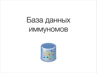 База данных
иммуномов

 