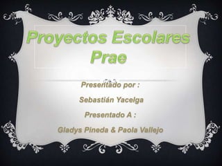 Presentado por :
Sebastián Yacelga
Presentado A :
Gladys Pineda & Paola Vallejo
 