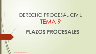 Derecho Procesal Civil: Plazos Procesales y su Regulación Legal | PPTX